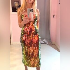 RAMY BROOK Wicked Oz Pink Green Sequin Bloomingdale's Exclusive Dress Size 2 NWT